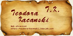 Teodora Kaćanski vizit kartica